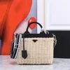 sac de designer sac de plage tissage de bambou sacs fourre-tout pour femmes Sac à main tissé en paille mens Triangle icône sacs à bandoulière de luxe