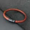 Charm Bracelets 6mm Antique Leather Simple Bracelet & Bangle Black Magnetic Braslet For Men Wristband Jewelry Homme Gift