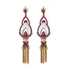 Dingle ljuskrona etnisk indisk kristallörhängen för kvinnor retro lång tofs örhänge hängande smycken droppleverans dhu8z