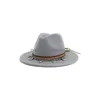 Breda brim hattar fedora western cowboy fascinator för kvinnor vinter höst vintage svart grön formell panama derby män hat drop dhqav