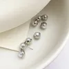 Orecchini di moda metallici di perle di piselli creativi per gioielli di orecchini multifunzionali di personalità delle donne