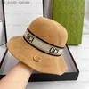 Geniş Memlu Şapkalar Kadın Tasarımcı Çıkarılmış Str Hat Top Hat Moda Örme Kapaklar Bayanlar İçin Geniş Şapkalar Yaz Güneş Visor Kova Şapkası Açık Plaj Kapağı L230523