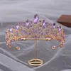 Другие модные аксессуары Diezi Элегантная принцесса ab crystal tiara crown для свадебных девушек роскошная свадебная королева фиолетовой аксессуары для волос.