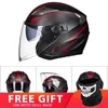 Motorcykelhjälmar BSDDP Hjälm Casco Moto Double Lens Open Face Electric Scooter Män Kvinnor Motorcykel cykel racing prick