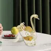 Dinnerware sets de liga cisne cisne define a sobremesa de frutas colher de chá de colher de colher de bolo para decoração de aniversário de restaurante para festas