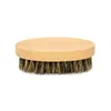 Cheveux de sanglier naturel poils barbe moustache brosse rasage peigne hommes visage Massage rond manche en bois à la main barbe brosses dh8176