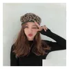 Berets Ship Autumn And Winter Ladies Woolen Personality Leopard Hats Caps Gsbl008A Fashion Simple Retro Elegant Painter Allmatch Oct Dhm1C