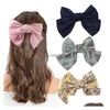 Fermagli per capelli Barrettes 15 Stampa a righe stile Bowknot Spille per ragazza Fiore di peonia Tornante Donna Accessori di loto Copricapo Goccia all'ingrosso Dhq7T