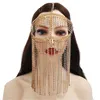 Otros accesorios de moda Rhinestone borla cadena cara joyería estilo étnico diadema para mujer máscara cadena decoración danza rendimiento accesorios J230525