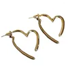 Hoop Earrings Simple And Cool Style Silver Needle Korean Love Heart-Shaped For Women Jewelry Dangle