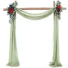 Decoração de festa arco drape cor sólida cor romântica órgão tule tule chiffonfabric drapeing cortina eventos de decoração de decoração de pano de fundo