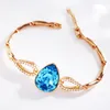 Bracelets de charme Mulher Mulher 2023 Teardrop Bijoux Feito com cristal austríaco para meninas que tendem a água para joias de mão acessórios