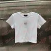 Sexy Hollow T koszule Summer Kobiety Backless Crop Top Metal Letter Slim Short Tees