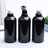 Botellas de almacenamiento 12pcs 500ml Botella vacía de plástico negro marrón con tapa abatible Contenedor de PET Champú Loción Jabón líquido Personal