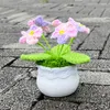 Fiori decorativi Uncinetto Mix Colore Nontiscordardime Bonsai Fiore artificiale Vaso fatto a mano Regalo per madre o moglie Tavolo di casa / Ufficio