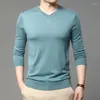 Men's Sweaters High Quality Mens Sheep Wool Tee Shirts 2023 Spring & Autumn Long Sleeve Jumpers Male Casual Slim Silk Knitwear T