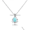 Pendant Necklaces Glow In The Dark Lotus Flower For Women Hollow Open Luminous Beads Cages Locket Chains Fashion Jewelry Gift Drop D Dhqge