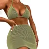 Letnie bikini stroje kąpielowe 3-częściowy ciasny, dopasowany seksowne damskie plażę na plaży High talia Bikini Bikini PXZT398 P230525