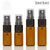 Amber Glass Spray Bottle With Cosmetic Skin Care Atomizer för Ejuice Eliquid Spray påfyllningsbar flaska 3 ml 5 ml 10 ml resestorleksbehållare