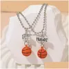 Colares pendentes 2pcs/set moda amiga cartas de basquete masculino designer de colar da amostra -sul -amostra de liga sul