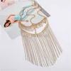 Andere mode -accessoires Rhinestone Tassel Chain Face Sieraden Etnische stijl Hoofdband voor vrouwen Mask Chain Decoration Dance Performance Accessoires J230525