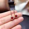 Stud Earrings Gift Real And Natural Ruby Earring Gemstone Jewelry 925 Sterling Silver For Women Party Ring