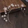 Other Fashion Accessories Trendy Silver Color Tiaras And Crowns Stars Princess Queen Diadems Bride Wedding Hair Accessories Rhinestone Hairbands Jewe J230525