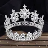 Andra modetillbehör barock vintage kristall tiaras brud kronor cirkel diadem kunglig drottning brud bröllop hår smycken prom huvud ornament pagean j230525