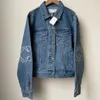 top quality womens denim jacket designer Jacket cutout sticker embroidery slim fit Denim coat long sleeve coats luxury cowgirl clothing