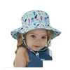 Шляпа шляпы детская шкафа детский солнце -рыбак круглая вершина широкая края рыбацкая шляпа мальчики девочки для девочек летний пляж повседневный детский подарок мода A Dhtx5