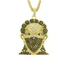 Pendant Necklaces Head Mask Necklace Crystal Chains Fashion Punk Hip Hop Jewelry For Men Women Drop Delivery Pendants Dhudy