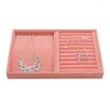 Jewelry Pouches Pink Storage Tray Rings Necklaces Earrings Bracelet Jewellery Organizer Display Holder Case Showing Container