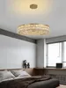 Żyrandole nowoczesna salon złota kryształowy żyrandol wystrój domu wiszący lampa cristal okrągła sypialnia jadalna dioda LED