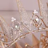 Andere mode -accessoires Freeeven Barokke kronen Rhinestone Crystal Tiaras Wedding Bridal Bride Hair Accessoires Queen Princess Gold Color Crown Jood J230525