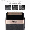 Electric Shavers Kemei KM-2024 Men Electric Shavers Waterproof Reciprocating Foil Razor Precision Beard Trimmer Twin Blade Rechargeable with sack L230518