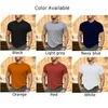 Men's Casual Shirts Men Button Up Short Sleeve Slim Fit Business V Neck Shirt T Blouse