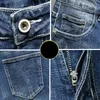 Bermudes imprimé feuille Denim été nouveau Vintage personnalisé élastique droite mode rue hommes Jeans Shorts P230525