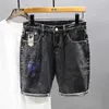 Shorts Męski Denim Nowe letnie bermudy drukowane spodnie męskie odzież retro szara prosta młodzież dżinsowe spodenki P230525