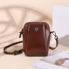 Sacs de soirée 2023 Double Fermetures Éclair En Cuir Véritable Casual Téléphone Sac Femmes De Luxe Cire Huile Mini Messenger Mode Tendance Rue Bandoulière