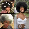 Afro Kinky Curly Wig With Bangs korta fluffiga hår peruker för svarta kvinnor syntetiska Glueless Cosplay Natural Blonde peruker 230524