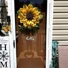 Decorative Flowers Sunflower Garland Decoration Artificial Wreath Wall Hanging Sunflowers Ornament For Farmhouse Cloth Door Decor 20 Z4C0