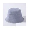 Stingy Brim Chapeaux Corée Harajuku Style Pêcheur Chapeau Vintage Denim Lavé Seau Femme Printemps Été Nouvelle Marée Décontractée Sauvage Soleil Goutte D Dh8Ge