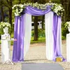 Décoration de fête 2pc mariage arche drapé couleur unie romantique Organza Tulle mousseline de soie drapé rideau événements toile de fond décor