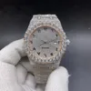 15400 CZ Diamanten Roségold 2-Ton-Gehäuse 42 mm große Steinlünette Arabische Zahlen Herren-Automatikuhr glänzend