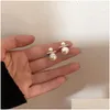 Stud Exquisite Simated Pearl Earrings Women Elegant Simple White All Match Pendientes Fashion Jewelry Gift Drop Delivery Dhkoy