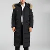 Men's Down Overcoats Fashion Solid Hooded Outerwear Mens Winter Thick Warm Jacket Casual Loose Fit Long Coats S-4XL