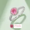 Ringen voor vrouwen vriendin designer ring verlovingsring wit gouden roze blauwe moissanite 1ct 6.5mm liefde ring diamanten ring bruiloft Valentijnsdag cadeau M16A