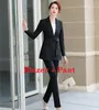 Dames tweedelige broek Formele dames Pant Suits voor vrouwen Zakelijk werk Draag kantoor uniforme stijlen elegante zwarte blazer jackts