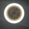 Nuovi ventilatori da soffitto con luce a LED 3-Bladeless Modern Smart E27 Fan Head Fan Light Montaggio a filo per camera da letto Ufficio AC 85V-265V