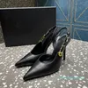 Safety Pin Slingback cuir de veau verni escarpins chaussures talons aiguilles vertigineux sandales à bout pointu chaussures habillées Designer pour femmes soirée